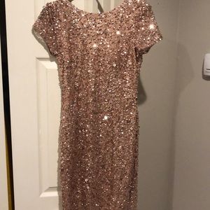 Rose gold sequin dress